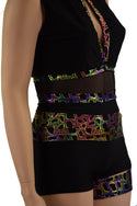 4PC Keyhole Romper, Leg Warmers & Garter Set - 2