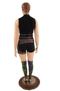 4PC Keyhole Romper, Leg Warmers & Garter Set - 6