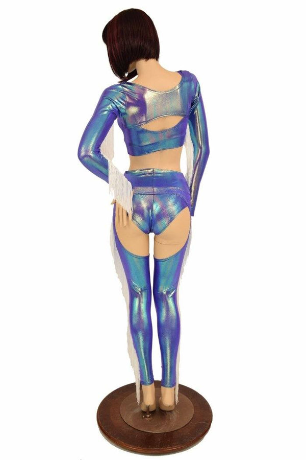 4PC Moonstone Metallic Fringe Bolero & Chaps Set - 4