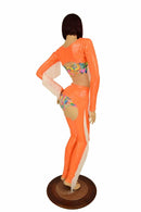 4PC Orange Fringe Bolero and Chaps Set - Coquetry Clothing