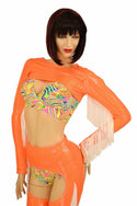4PC Orange Fringe Bolero and Chaps Set - 6