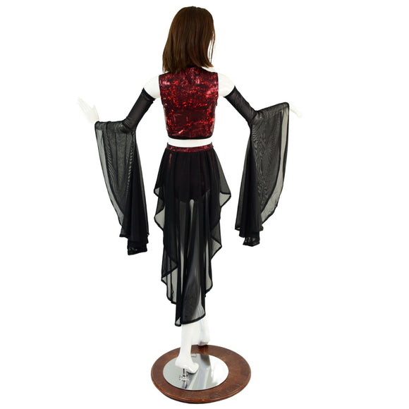 4PC Primeval Red and Black Mesh Set - Coquetry Clothing