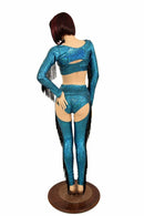 4PC Turquoise Fringe Bolero and Chaps Set - Coquetry Clothing