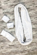 4PC  White Minky Accessory Set - 1