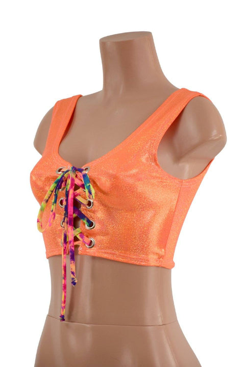 6" Mini Lace Up Front Crop Tank - Coquetry Clothing