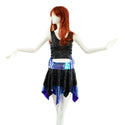 3PC Pixie Skirt & Lace Up Side Crop Tank with Sorceress Bolero Set - 4