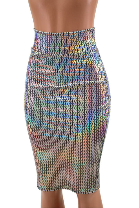 Prism Holographic Pencil Skirt - Coquetry Clothing