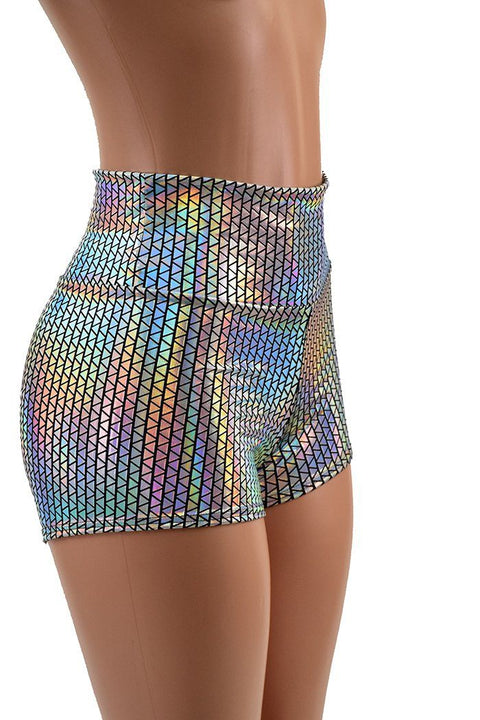 Prism High Waist Shorts READY to SHIP - Coquetry Clothing