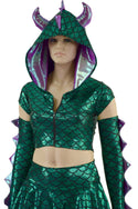 3PC Horned Dragon Crop, Skirt and Arm Warmers Set - 6