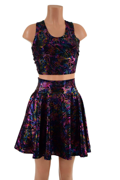 Cyberspace Racerback Top & Pocket Skater Skirt Set - Coquetry Clothing