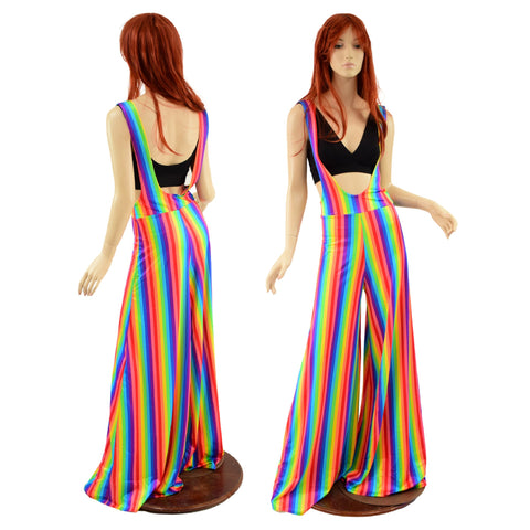 Rainbow Stripe Wide Leg Suspender Pants (Top Sold Separately) - Coquetry Clothing
