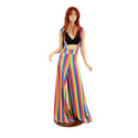 Rainbow Stripe Wide Leg Suspender Pants (Top Sold Separately) - 2