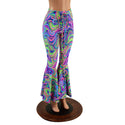 Front Lace Up High Waist Bell Bottoms in Glow Worm - 1