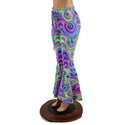 Front Lace Up High Waist Bell Bottoms in Glow Worm - 2