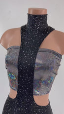 Bell Bottom Flare UFO Suit with Triple Cutouts and O-rings - Coquetry Clothing