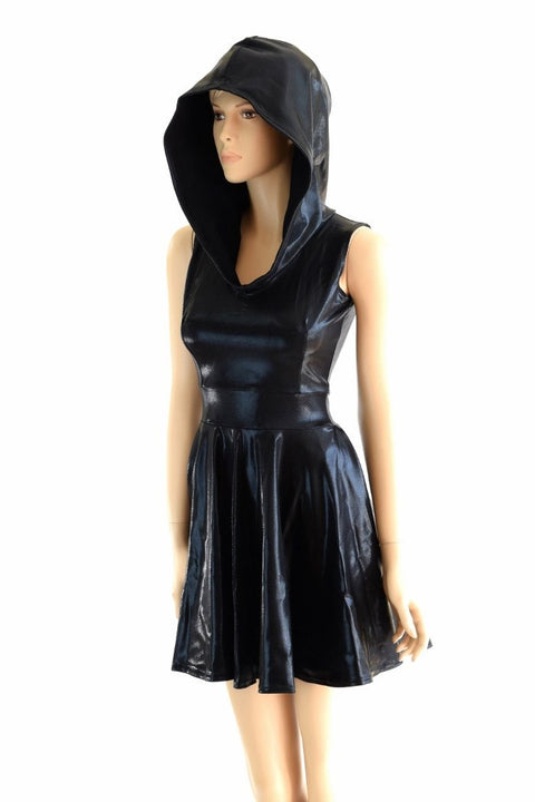 Black Mystique Hoodie Skater Dress - Coquetry Clothing