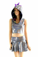 Silver Holographic Dragon Hoodie Set - 4