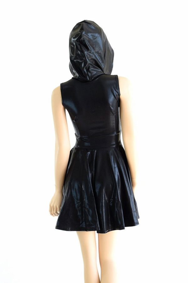 Black Mystique Hoodie Skater Dress - 4