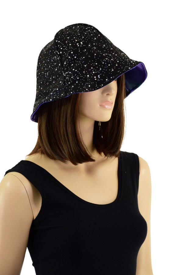 Reversible Bucket Hat in Moonstone and Star Noir - 2