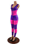 Evolution Seven Layer Catsuit in Neon Pink & Grape Holographic - 2