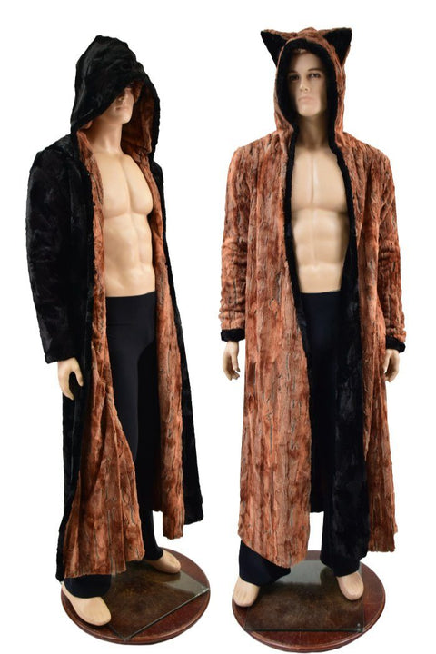 Double Minky Reversible Full Length Duster with Fox Ears - Coquetry Clothing