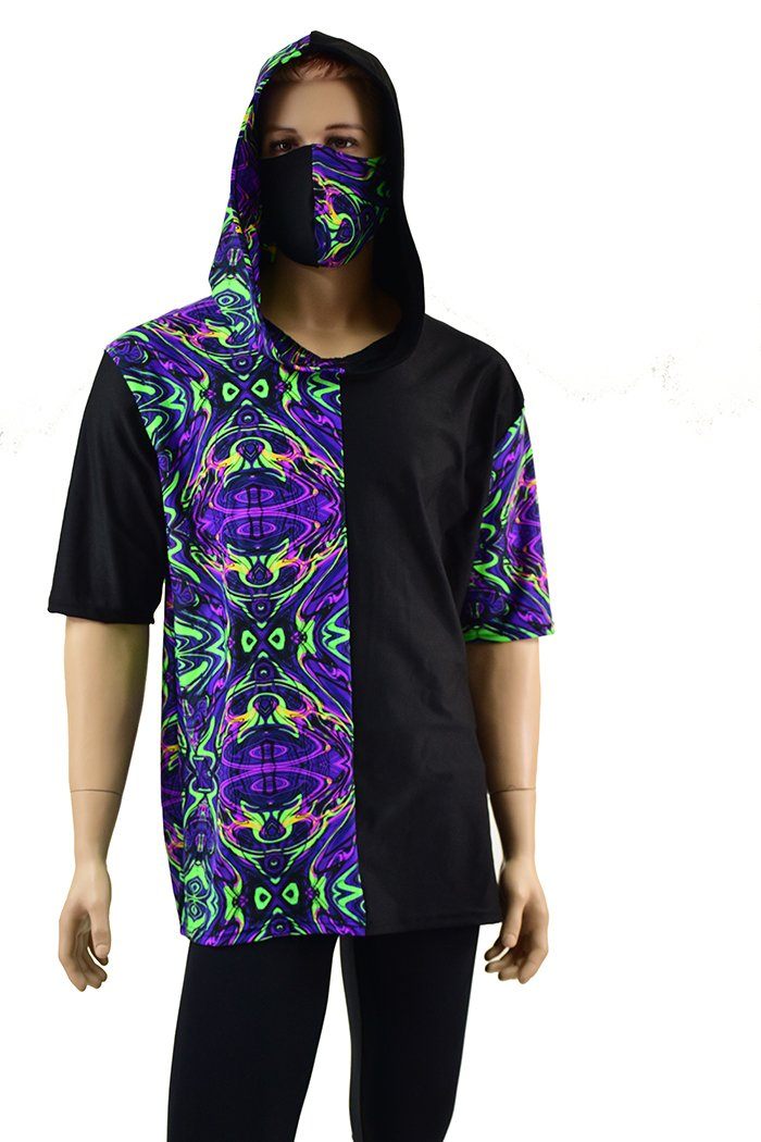 Sleeved masked hoodie hot sale