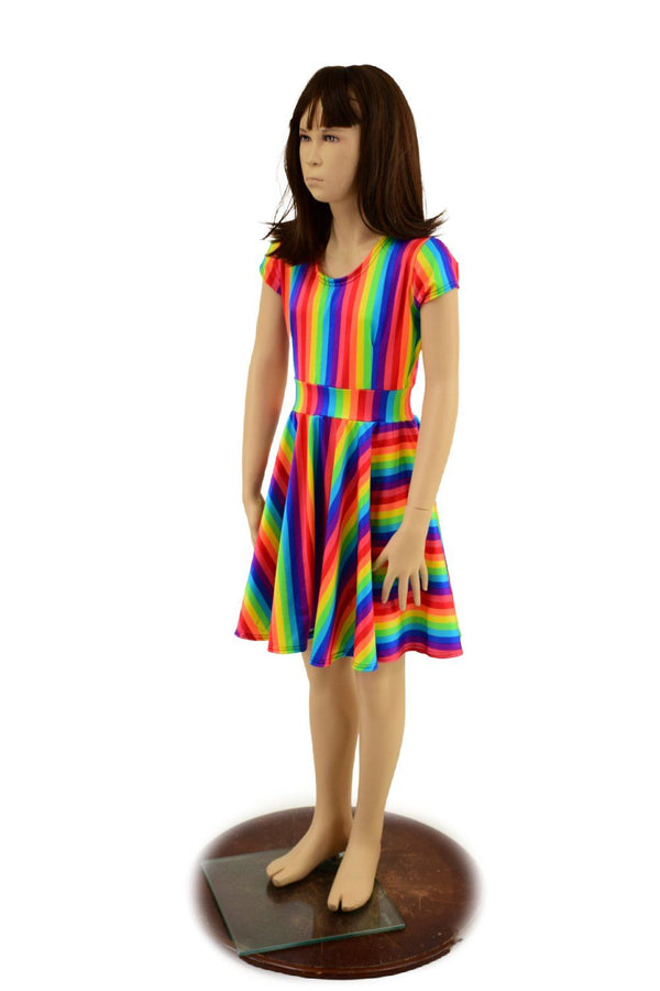 Girls Rainbow Skater Dress - 2
