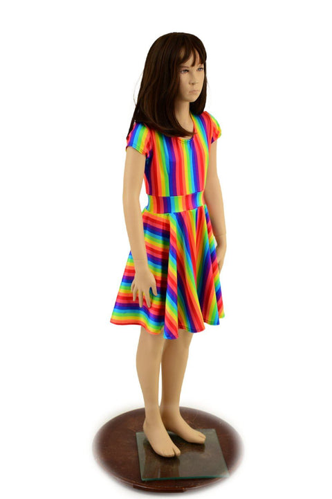 Girls Rainbow Skater Dress - Coquetry Clothing