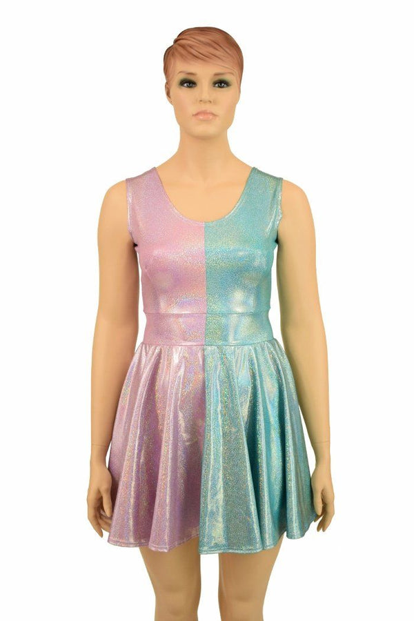 Color Split Two Tone Tank Dress - 1