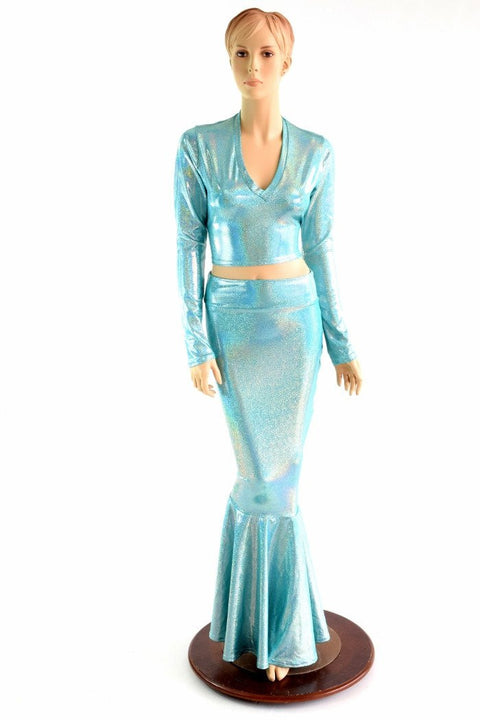 Seafoam Crop & Mermaid Skirt Set - Coquetry Clothing