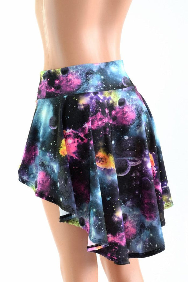 UV Glow Galaxy Hi Lo Rave Mini Skirt - 5