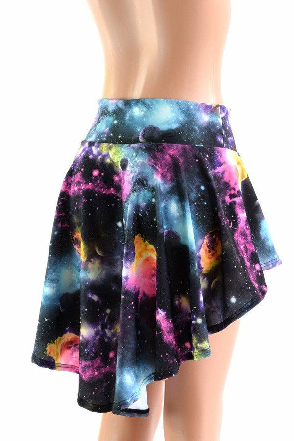 UV Glow Galaxy Hi Lo Rave Mini Skirt - 4