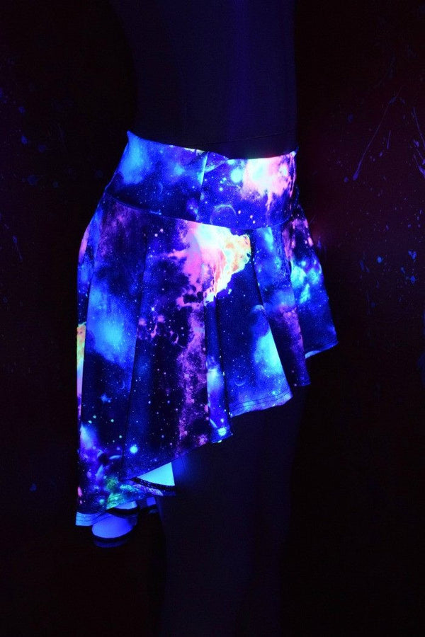 UV Glow Galaxy Hi Lo Rave Mini Skirt - 3
