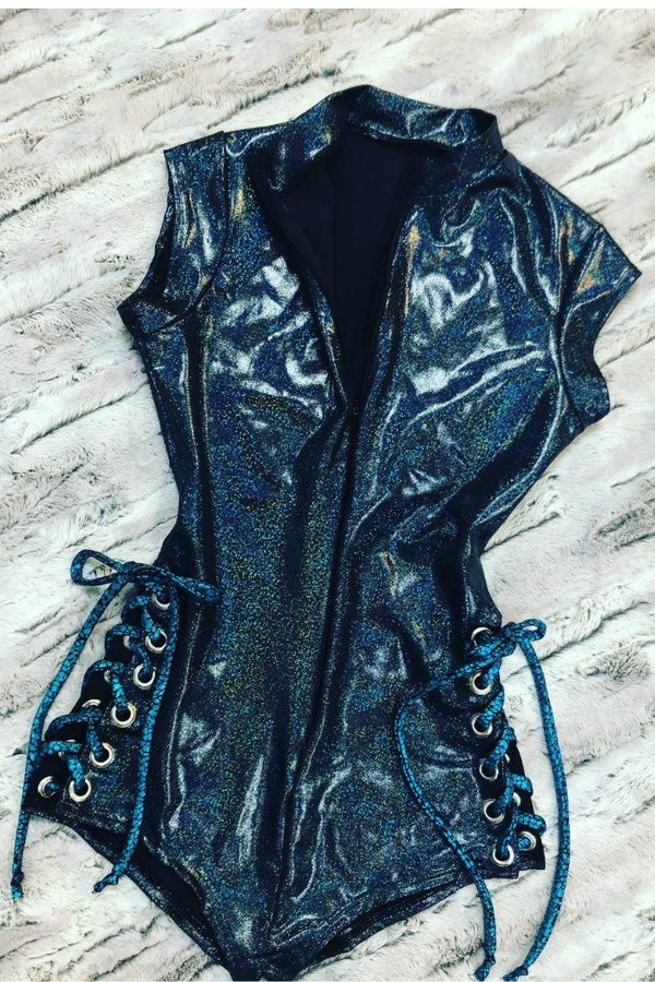 Made To Order Zipper/Lace Combo Romper - 1