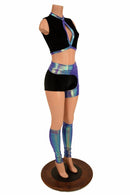 5PC Top, Shorts, Legwarmers & Garter Set - Coquetry Clothing