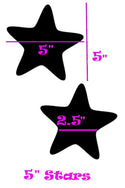 Pink Sparkly UV GLOW Star Pasties - 2