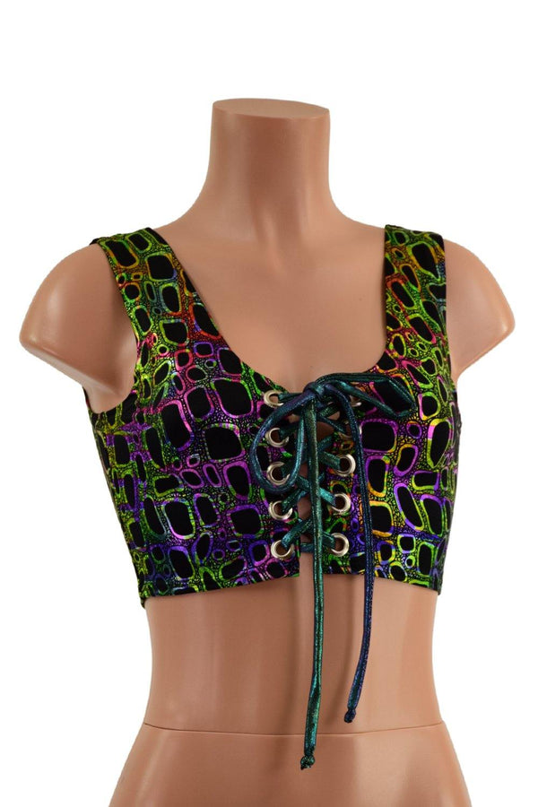 6" Mini Lace Up Crop Tank - 3