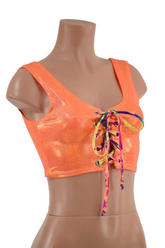 6" Mini Lace Up Front Crop Tank - Coquetry Clothing