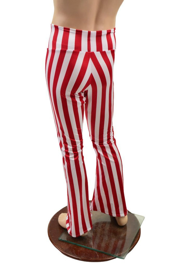 Mens Red and White Stripe Bootcut Pants - 3
