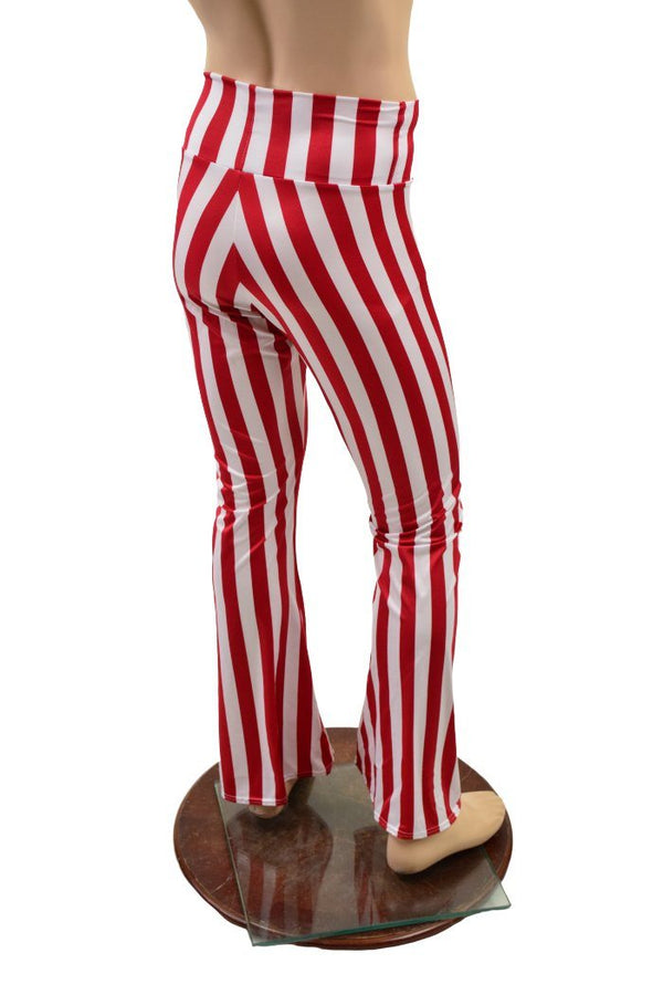 Mens Red and White Stripe Bootcut Pants - 5