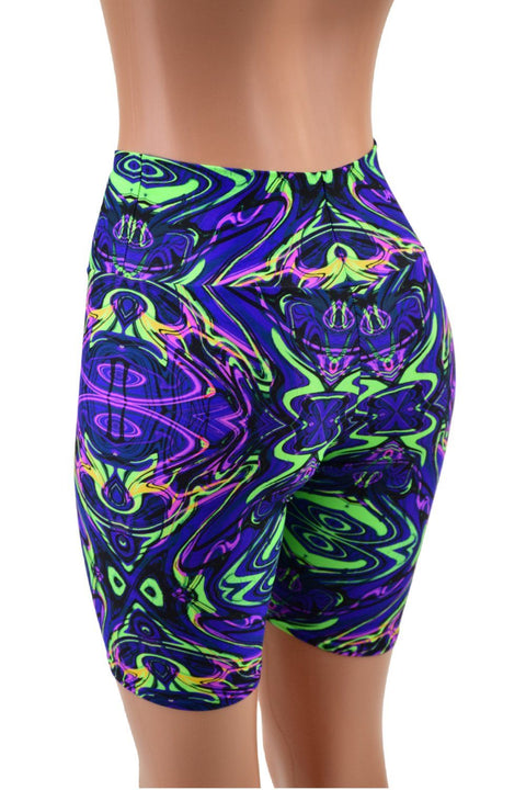 Neon Melt High Waist Bike Shorts - Coquetry Clothing