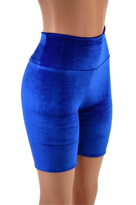 Sapphire Velvet Bike Shorts - Coquetry Clothing