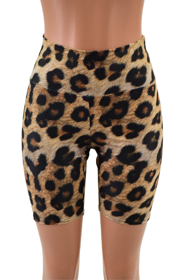 Leopard Print High Waist Bike Shorts - 2