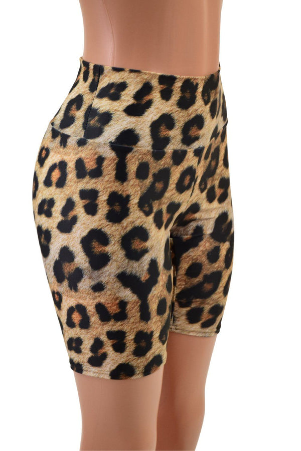 Leopard Print High Waist Bike Shorts - 5