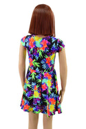 Girls Sonic Bloom UV Glow Cap Sleeve Skater Dress - 2