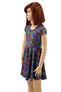 Girls Radioactive Cap Sleeve Skater Dress - 2