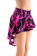 Neon Lightning Print Hi-Lo Mini Skirt - 1