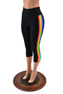 Retro Rainbow Capri Leggings in Black Zen - 4