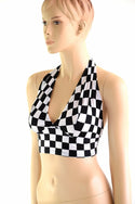 Checkered Tie Back Halter - 1