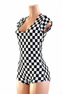 Black & White Checkered Romper - 1